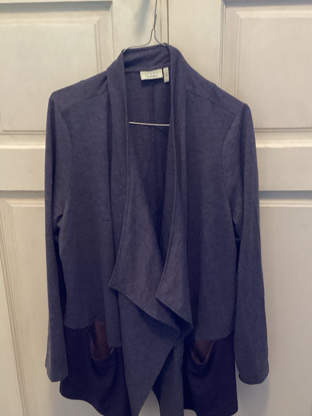LOGO lounge Draped Open-Front Cardigan - Purple